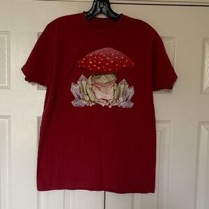 Hot Topic Red Frog Mushroom Crystal Tee
